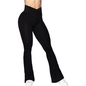 Flare Leggings – High-Waisted Crossover Yoga Pants